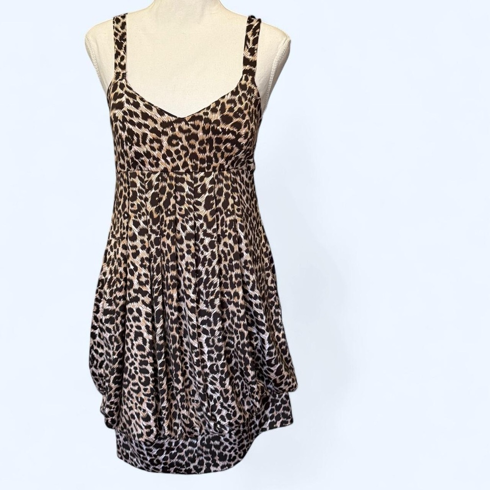 Bubble Leopard Print Sleeveless Dress